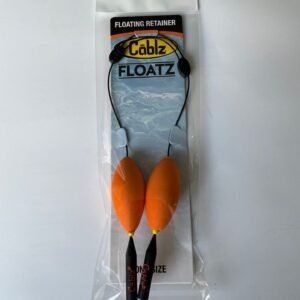 Cablz Floatz floating sunglasses retainer with orange floats